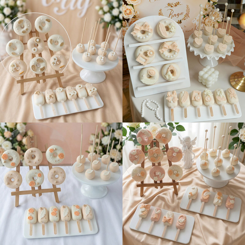 Champagne Gold Lollipop Cake Donuts Outdoor Wedding Engagement Dessert Table Handmade Dessert Display Finished Product Champagne Gold Lollipop Cake Donuts Outdoor Wedding Engagement Dessert Table Handmade Dessert Display Finished Product