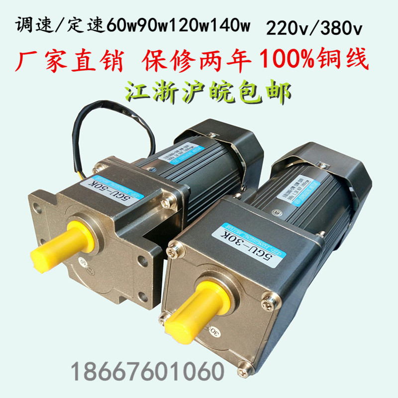 Micro speed regulating motor 120W220V gear reduction motor vertical variable speed adjustable 5IK120GU AC 380v