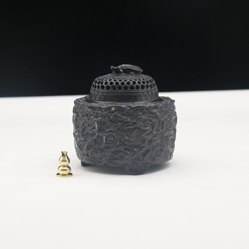 Antique pure copper incense burner tea ceremony incense burner sandalwood incense burner thousand crane turtle ring incense burner meaning good luck to send incense holder