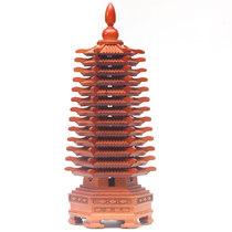 Peach wood Wenchang Tower ornaments Zhuangyuan Tower childrens study desk decoration ornaments thirteen-story Wenchang Tower crafts