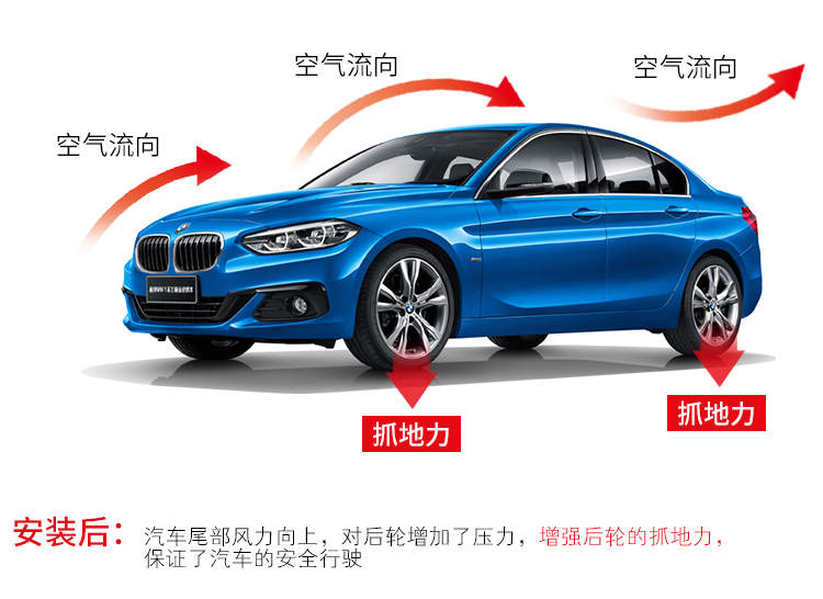 BMW Brilliance 1 Series Sedan sửa đổi không phá hủy lắp đặt cánh thể thao sơn áp lực Mới 1 series chuyên dụng Mp cánh sau đuôi gió xe ô tô