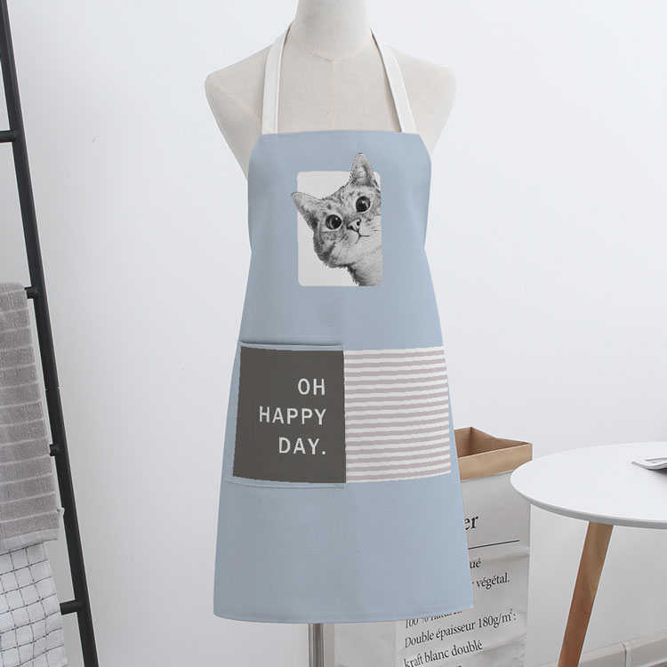 Apron cute cute cat couple fashion sleeveless fabric Home kitchen baking cooking men and women waist chef cover