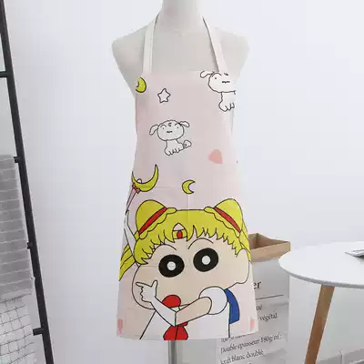 Net celebrity cartoon sleeveless fabric home kitchen baking apron cooking men's and women's waist chef blouse