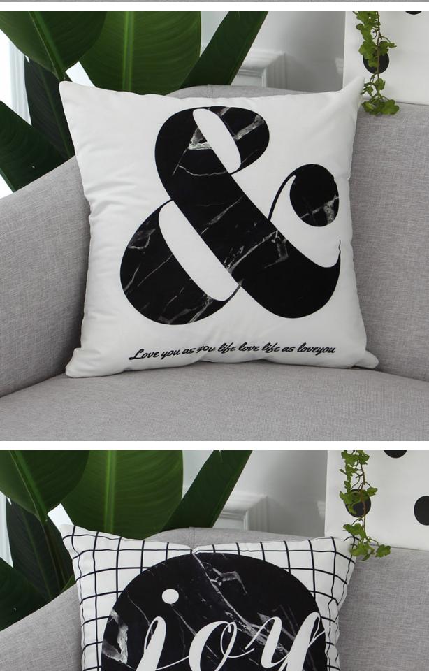 Đen và trắng Bắc Âu in hình elk thiết kế hình học gối in xe sofa Pháp cashmere đệm sáng tạo gối thắt lưng gối - Trở lại đệm / Bolsters gối tựa lưng văn phòng