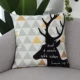 Đen và trắng Bắc Âu in hình elk thiết kế hình học gối in xe sofa Pháp cashmere đệm sáng tạo gối thắt lưng gối - Trở lại đệm / Bolsters Bộ chăn gối văn phòng hình thú