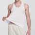 Thể thao nam Ribbed Vest chặt chẽ Cotton Đồ lót thoáng khí Kích thước lớn Thanh niên Màu rắn Đàn hồi Vòng cổ Đồ lót không tay