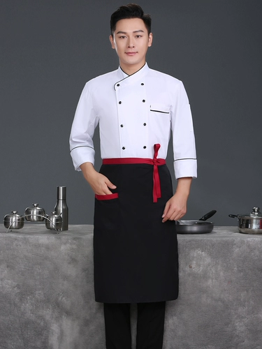 Рабочая одежда шеф-повара, длинные рукава, мужская кухонная одежда, китайские и западные рестораны, рестораны, отели, одежда для шеф-повара, осень и зима толстая