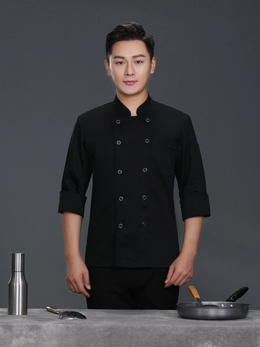 Шеф -повара отеля Рабочая одежда осенью и зимой, семиточные рукавы мужчины и женщины высокий