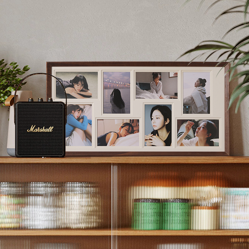 Print Photos and Make Them into a Photo Frame for Wall Hanging, Enlarge 6inch Photos, Arrange Them in a Grid, Double-Layer Cardboard, Solid Wood Display Stand, Creative