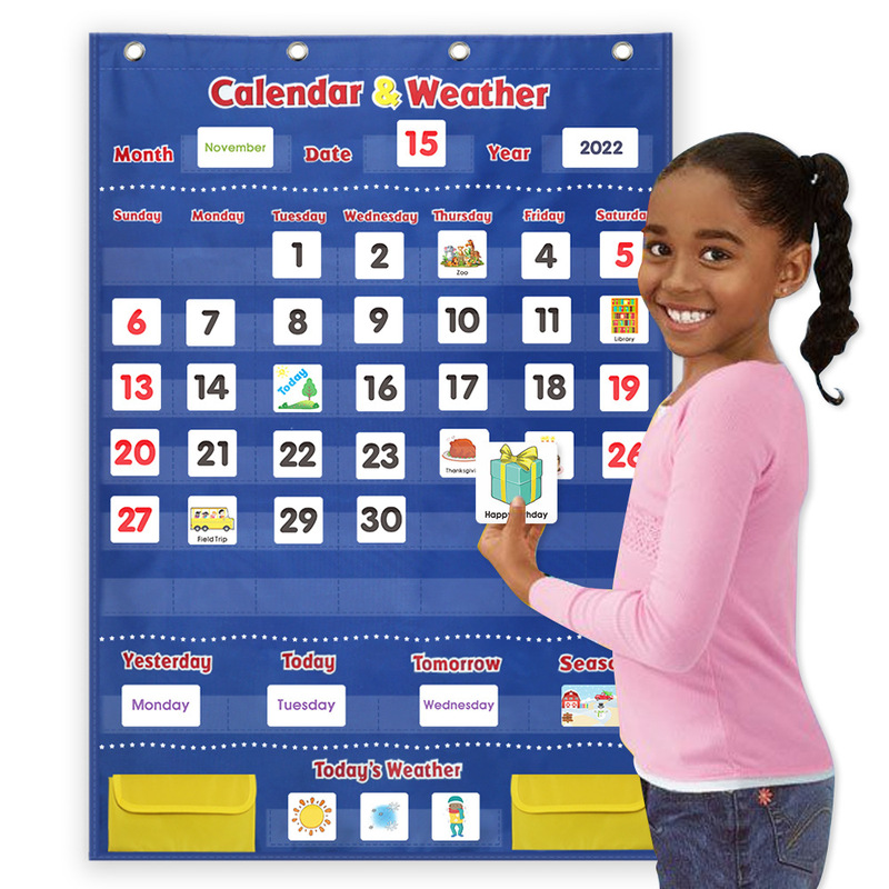 Weather Calendar Includes Card Hanging Bag Understanding Date Season Weather Changes Holiday Activities Learning Teaching Aids