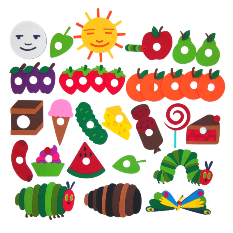 Good hungry caterpillar The very hungry caterpillar painted this story teaching aids felt fabric stickler