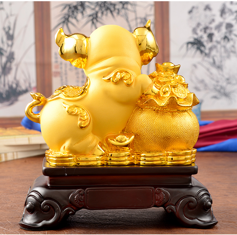 Rijinjinjincaixiang Đồ trang trí lợn hoàng đạo Phong thủy nhà phòng khách TV tủ hiên trang trí nội thất decor phòng ngủ