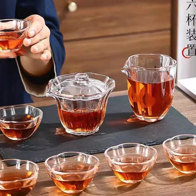 Чайный сервиз Кунг-фу бытовой стеклянный чайник для разделения воды простой офисный чайный сервиз