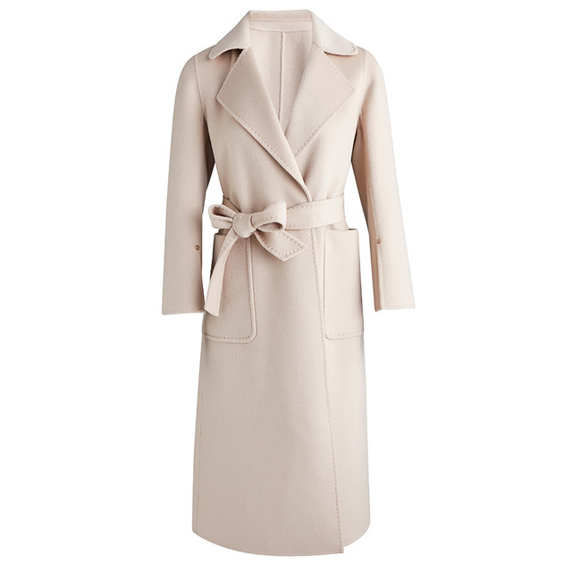 Hailansi spring new temperament woolen coat women's slim mid-length knee-high water ripple coat double-sided