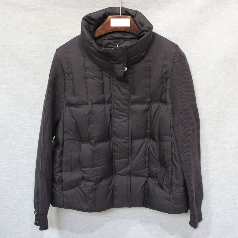 2026 Winter New Fashion Casual Women's Short Style Woolen Knitted Sleeve Splicing 90 White Duck down Jacket 7219 2026 Winter New Fashion Casual Women's Short Style Woolen Knitted Sleeve Splicing 90 White Duck down Jacket 7219