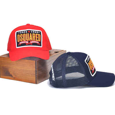 DSQ's new fashion net caps for men and women with adjustable sun protection, red cotton, summer, autumn and spring embroidered baseball caps
