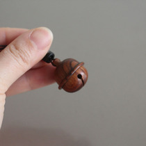 多啦A梦铃铛 可拧开吊坠车挂钥匙扣毛衣链随身香薰精油瓶天然实木