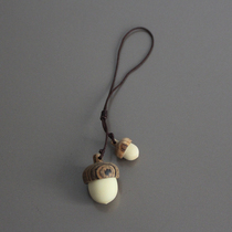 Acorn acorns can be unscrewed solid wood log pendant car key chain pendant portable aromatherapy essential oil bottle diffuser wood