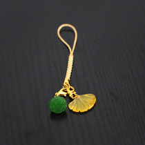 手帐TN活页手机包包挂件饰品钥匙扣碧玉莲蓬黄玛瑙银杏叶玉髓鸭子