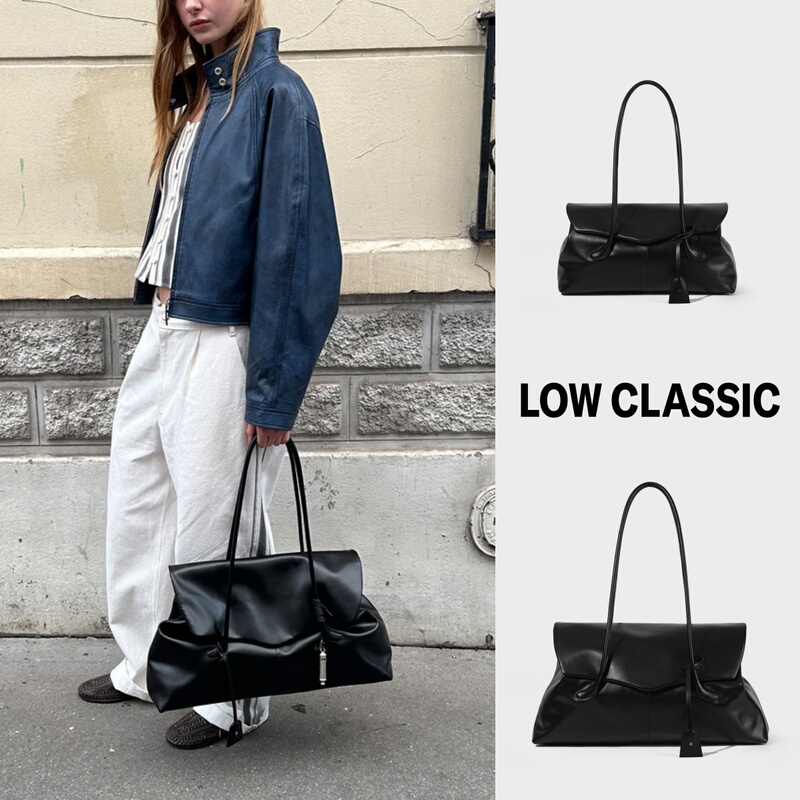 Korean Genuine Low Classic Cowhide Bag Haricot Flap Bag Large Capacity Travel Bag Handbag Shoulder Bag