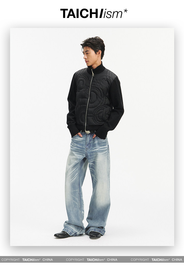 TAICHIISM 131g Wool-Blend Knit Paneled Down Slim Jacket