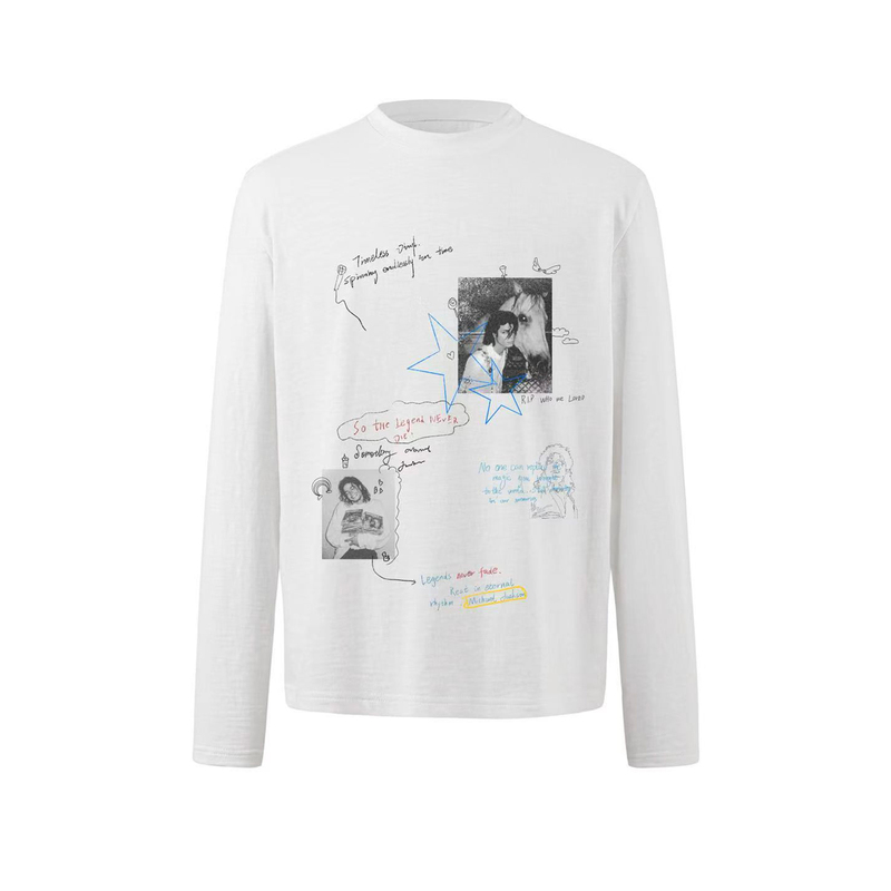 Taichiism Prince Charming Jackson 100% Cotton Breathable Digital Direct-Print Versatile Sun-Protective Long-Sleeve T-Shirt