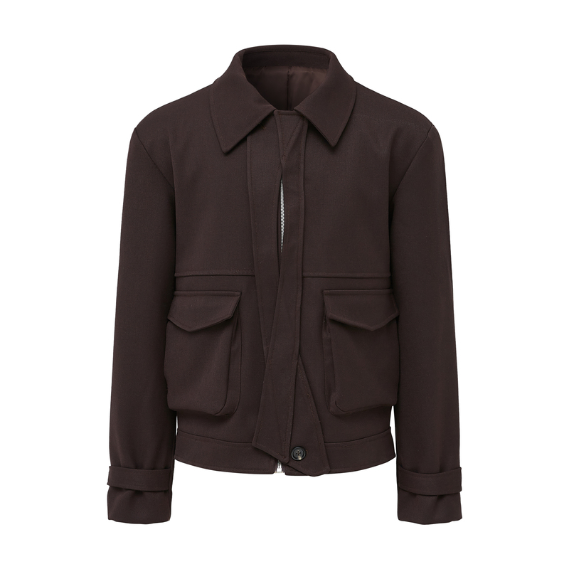 Taichiism Spring Collection'Demon Blade' Placket Design Vintage Cashmere Wool Regular Shoulder Jacket with Pockets