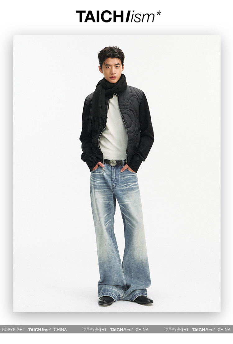 TAICHIISM 131g Wool-Blend Knit Paneled Down Slim Jacket