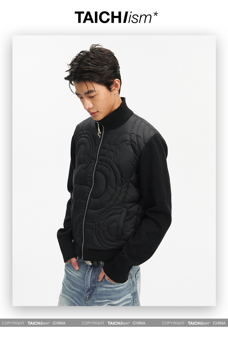 TAICHIISM 131g Wool-Blend Knit Paneled Down Slim Jacket