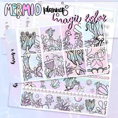 Bring Q] original kits Mermaid fairy series ins European and American style plan hand account ec sticker hp decoration