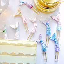 Bring Q] Handmade ins Wind European and American handbooks around loose-leaf TN pendant mermaid tail paper bookmarks