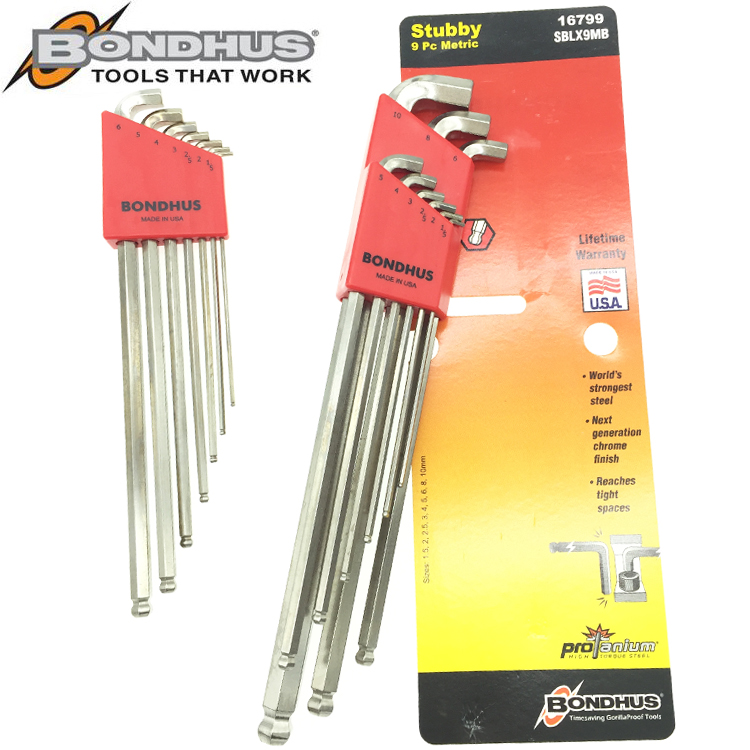 USA BOMDUS Bolton Short tail lengthened hexagon wrench 16792 16799 Packaged short side head wrench-Taobao