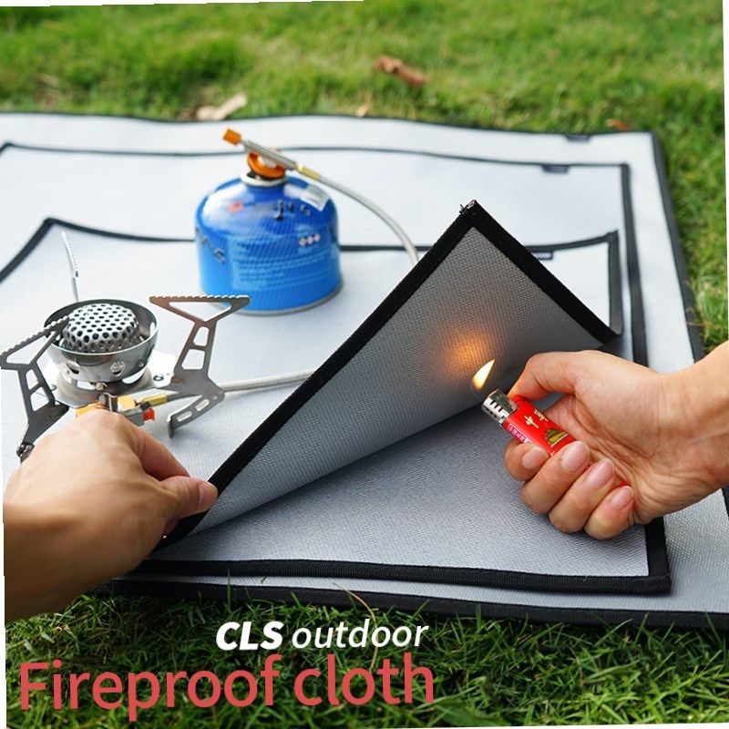 Outdoor fireproof cloth picnic barbecue insulation mat flame retardant high temperature fire extinguishing blanket glass fiber flame retardant cloth camping