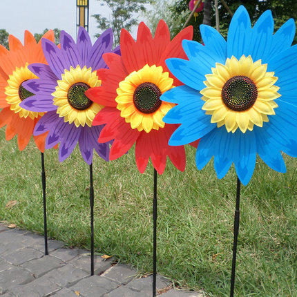 36cm glass Flux Rod Sunflower Windmill Outdoor Inserted Sunflowers Kindergarten Wind Scenic Area Advertising Building Disc Decoration Gift