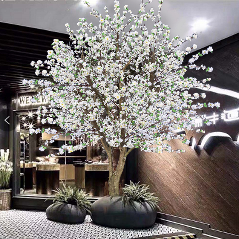 Artificial Pear Blossom Tree, Wishing Tree, Large Artificial Tree, Peach Blossom Tree for Indoor Living Room, Wedding Celebration, Happiness Tree Decoration