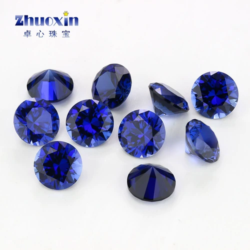 Искусственный синтезированный сапфировый синий драгоценный камень для кольца, 3.0mm