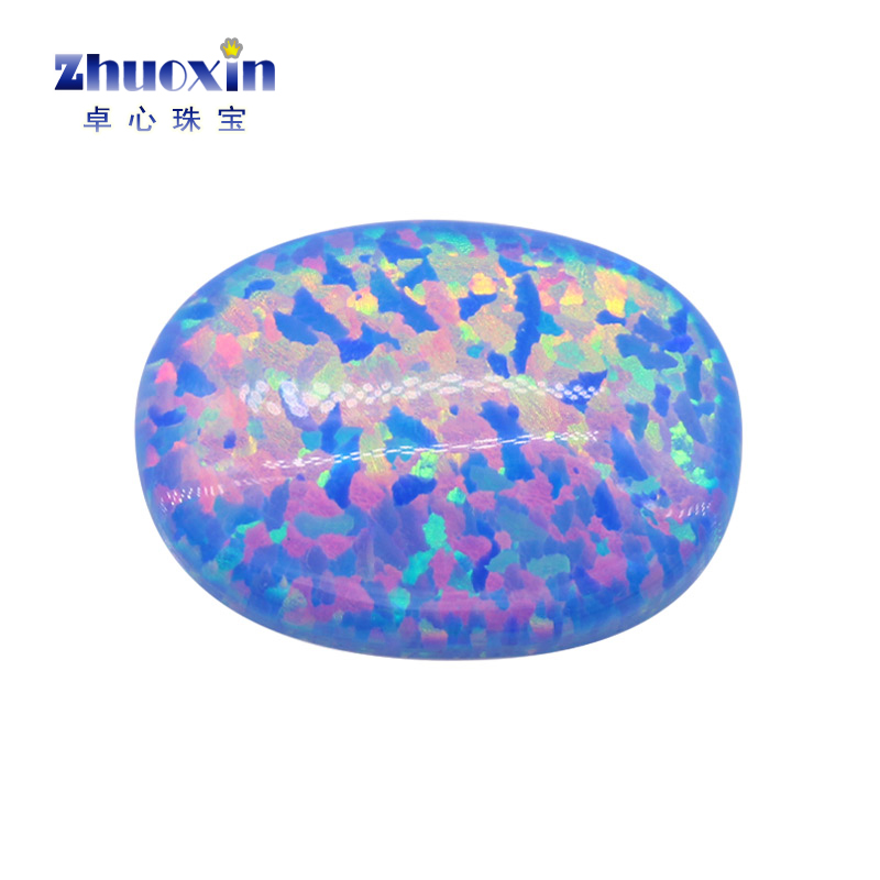 Red and blue color-changing oval opal stone egg-shaped flat-bottomed artificial opal OPAL gem bare stone OP74