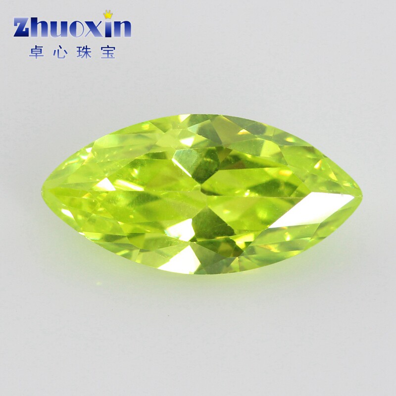 Light fruits green zircons stone horse eye shaped bare stone leaves shaped hand meters mobile phone meal-shaped water distribution crystal drill Diy