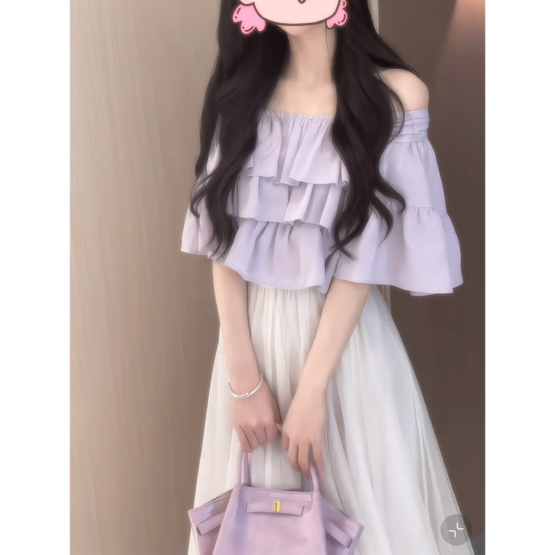 Sakura Sister | Summer New Style Japanese Fashion Sweet Layered Flowing Top + Elastic Waist Elasticated Gauze Skirt