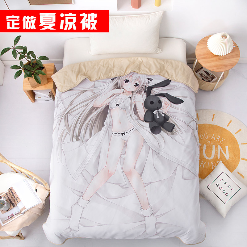 Set to do a cartoon summer cool quilted by a secondary Yuan Beauty Air conditioning Quilt Spring Sunday Wild Sister Student Single Biathlon Washed by Core