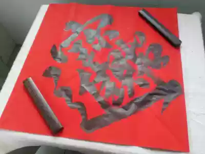 Oversized handwritten door width Doufang combined characters Jinbao Wuyun Mountain people write calligraphy Million-year-old red couplet Paper