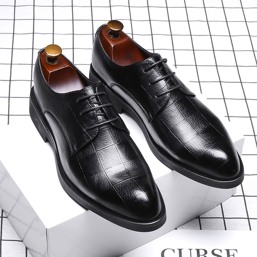 Мужская крупная кожаная обувь 45 Деловая повседневная универсальная 46 британская мягкая дно мягкое дно 47 увеличивает номер 48