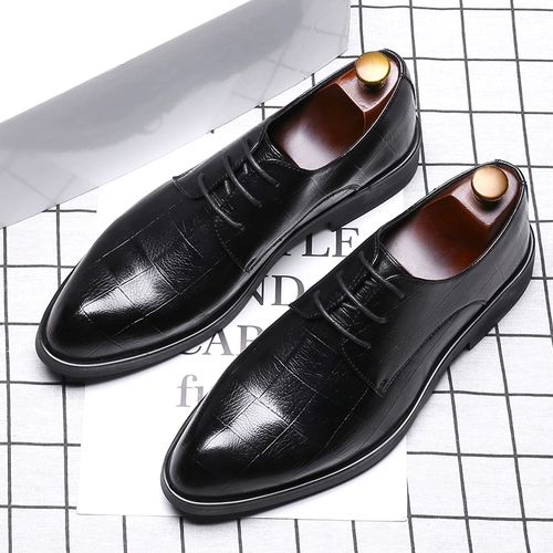 Мужская крупная кожаная обувь 45 Деловая повседневная универсальная 46 британская мягкая дно мягкое дно 47 увеличивает номер 48