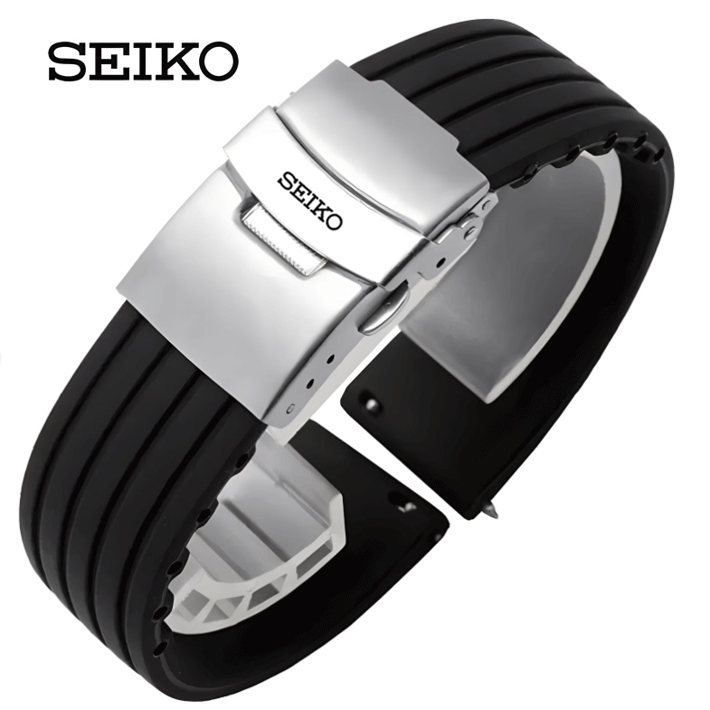 Seiko No. 5 Striped Rubber Watch Strap Seiko No. 5 Pilot Submariner Silicone Watch Strap Waterproof 20 22mm Seiko No. 5 Striped Rubber Watch Strap Seiko No. 5 Pilot Submariner Silicone Watch Strap Waterproof 20 22mm
