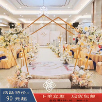 New Wedding Celebration Polygon Iron Art Arch Prismatic Props Stage Background Decoration Pentagon Wedding Gongarch Arrangement