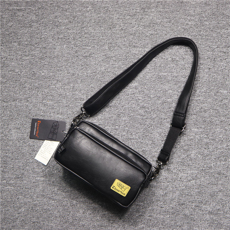 Three boxes trend men's simple cross-body bag vintage casual men's and women's one-shoulder cross-body cross-bag outdoor bag