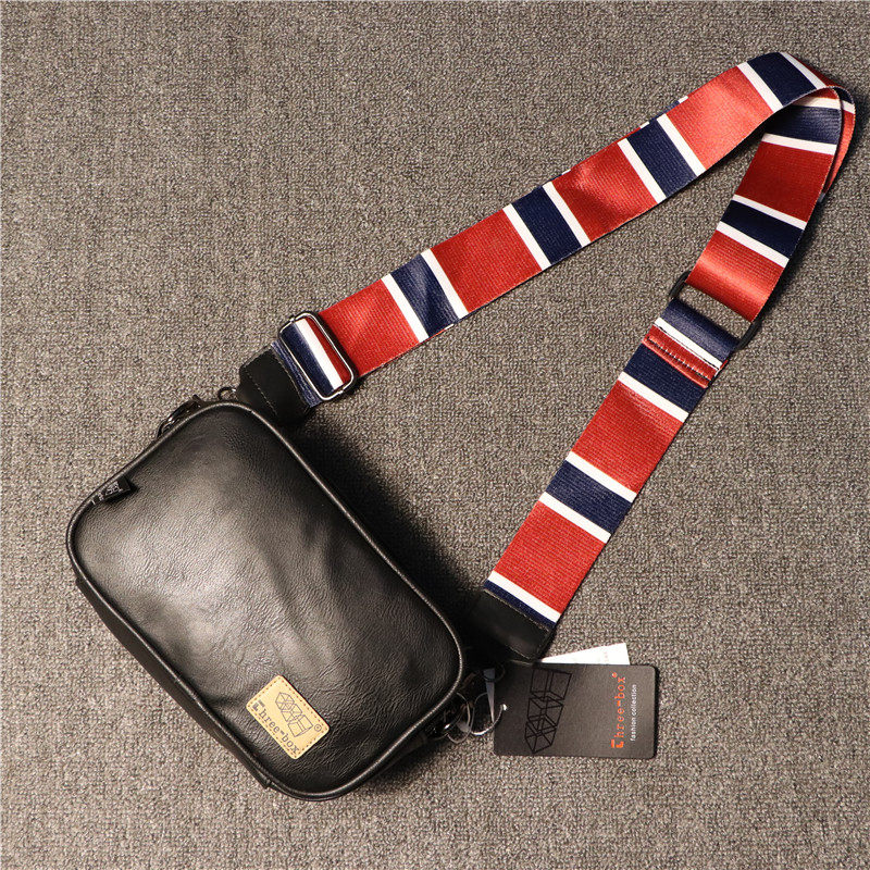 Three- Box new wave men's summer single shoulder inclined satchel with striped male and female outdoor sports bag