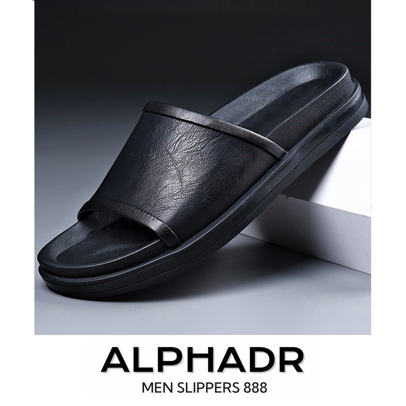 Italian High-End Light Luxury Men's Genuine Leather Slippers, Summer Style, Thick Soft Sole, Slip-On Leather Slippers for Men, Non-Slip, Wear-Resistant, Fashionable