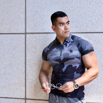LIANG PIN Jacky Liang Pin Tritium Mens Sports Fitness Gradient Camouflage Lapel T-Shirt Polo Shirt 01915