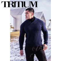 LIANG PIN Tritium Mens Casual Shawl Collar Lapel Rib Knit Cardigan Sweater 02002